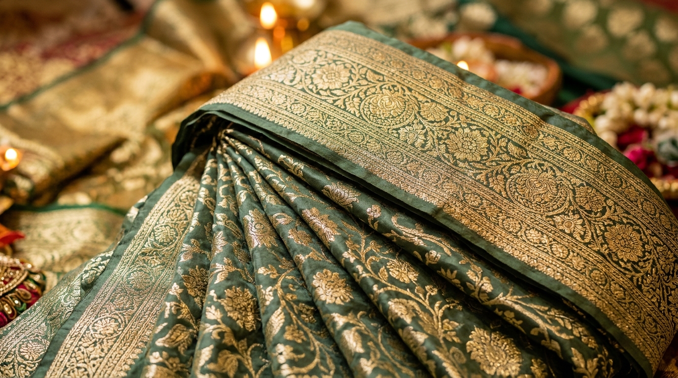 Master weaver crafting zari brocade
